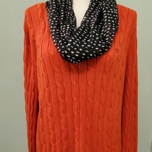 Chaps cable knit sweater- FREE SCARF!